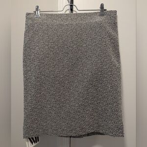 NWT MM Lafleur Black And White Polka Dot Pencil Skirt Size 6